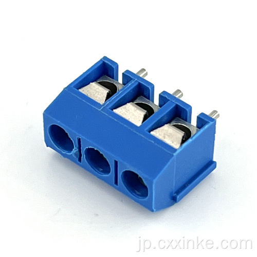 5.0mmピッチネジ型PCBインライン端子ブロック青